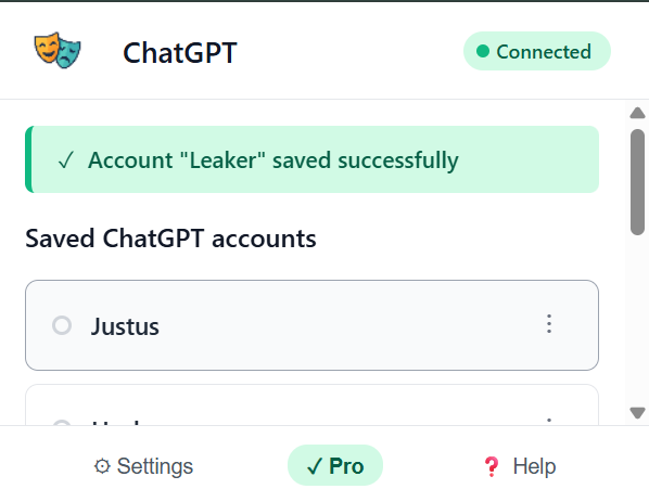 Account Saved Successfully